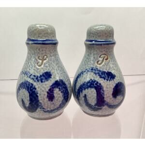 German Westerwald Stoneware Salt and Pepper Shaker Set